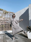 Thick Winter Women'S Dress 2022 Fall Sweater Women Dress Long Sleeve Knitted Dresses Maxi Vintage Oversize Dresses