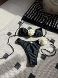 2024 Color Rose Drawstrings And Binddle Swimwear