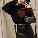 Spring And Autumn New Korean Version Of Vintage Disc Buckle Semi-Zipper Sweater Fashionable Chinese Style Pullover Girl-Outfit