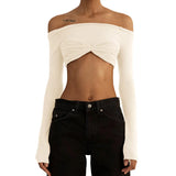 Spring And Summer Explosion Women's First-Word Collar Perspective Wrapped Bra Short