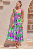 High-End 2025 Spring And Summer Women's New Sexy Print Slinged Dopamine Wearing Dress