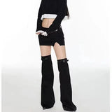 Leg Socks Pile up Socks Y2K Spicy Girl Dark Flare Leg Covers Japanese JK Women Leg Warmers Calf Boot Covers Over Knee Socks-Outfit
