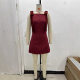 Sexy Body-Claming Square Skirt 2025 Spring Sling Velvet Bow Mini