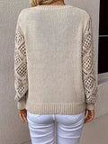 Sweater Women's Knitted Shirt Languid Languid Long Sleeve V Collar Hooded