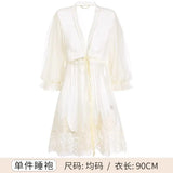 Simulated Silk Leaf Broad Sleeve Bathrobe Bathrobe New With Coat Morning