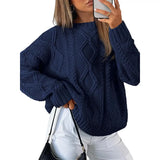 Women's Dress 2025 Knitted Women's Oversized Thick Knit Round Sweater