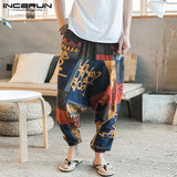 Cotton Linen Harem Pants Men Hip-hop Women Plus Size Wide Leg Trousers Casual Vintage Long Pants Pantalones Hombre
