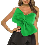 Bow Wrapped In Bras And Shoulders With Short Shirt Women Women Tops Direct