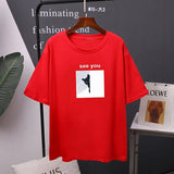 Cartoon Printed Cotton Summer T Shirts Women Soft Kawaii Loose Tees Female Plus Size Short Sleeve Tops for Lady