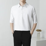 Men's Polo Short-Sleeved Shirts, Casual Breathable Lapels, Slimming And Stylish Vintage T-Shirts For Men.-Outfit