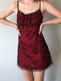 Floral Mesh Paneled Mini Dress-Outfit