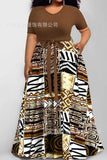 Size Casual Dress New Women's Dress With Fashion Printing And Color Impact Dress-Outfit