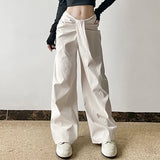 Cloth Forget Not Regular Cross Waist Design Loose Apparent Thin Leg Pants Teen Temperament Casual