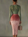 Women's Dress Glossy Elastic Velvet Body Ass High-Waisted Fishtail Dress Dress