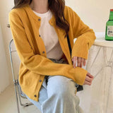 Autumn And Winter New Cashmere Knitted Cardigan Woman Loose Gentle Wind Outside Wearing Long-Sleeved Knitted Sweater Coat Woman-Outfit