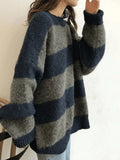 Oversized Stripe Pullover Sweater-Outfit