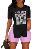 Women's Fashion Trend Two-Set Printed Short-Sleeved