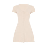 Cloth Forget French Light Style V-Neck Knitted Dress T-Shirt Babes Single Buckle Thin Temperament Slim