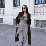 2025 New Belt With Neck Neck Vest Style Blouse + Trousers