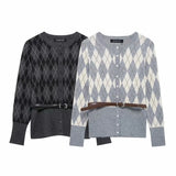 Women's Clothing 2025 Spring New With Belt Rhumin Sweater Jacket + Open Skirt