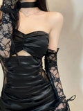 Lust, Sexual Demeanor, Back Temperament, Neck Wiping Dress, New Summer Dress, Waist, Thin Bag, Buttocks, Short Skirt-Outfit