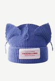 Logo Patched Cute Ear Beanie Hat-Outfit