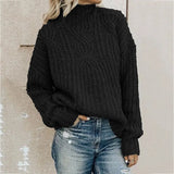 Toloer Lady High Collared Knitted Tops