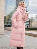 Coat Women White Long Hooded Parkas Coat Clothing 2023 Winter New Fashion Pink Black Loose Thick Warmth Bread