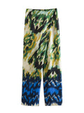Women's Loose Wrapping Towel Printing Trousers 1830