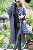 Long Knitted Cardigan Women Tops Vintage Solid Elegant Loose Soft Sweater Coat Korean Fashion Streetwear