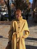 Lady Woolen Coat Women's Long 2021 Fashion Popular Autumn And Winter New Hepburn Style Stand Collar Korean Woolen