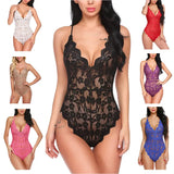 New Lady Passion Lingerie Lace Hanging Neck Tights Deep V Sexy Lace