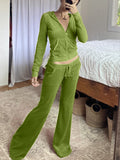 vintage velvet tracksuit set with zip and