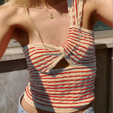 Spring And Summer Explosion Women's Striped Single-Slanted Shoulder Knitted Wool