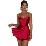 Women's Short Style Xia Xin Style Bare Back Sexy Fashion Satin Satin Dress-Outfit