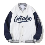 new autumn thin section American retro letter printing jackets coat women's street wild couple hooded baseball uniform