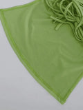 Tie Back Green Bandeau Top-Outfit