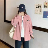 Shirt Women Autumn Long-Sleeved Top Spring And Autumn Korean Version Of Loose Bf Lazy Boyfriend Wind Blue Shirt