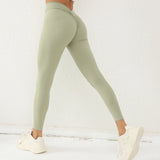 Toloer Embarrassment Line Peach Hip Fitness Yoga Pants V Waist Hip Tight Sports Pants-Outfit