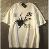 Spider Print Oversized Short Sleeve Tee-Outfit