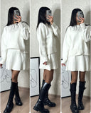 Winter New Solid Color High-Collar Lazy Knitwear Design Skirt Dress