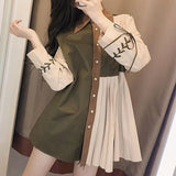 Vintage Female Pleated Spliced Long Sleeve Shirt 2024 Stylish Spring Women's Clothing Casual Loose Button Lace Up