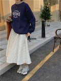 2022 Autumn Winter Women Thicken Cotton Skirts Female Fashoin Plaid Ankle-Length Quilted Skirts Swing Skirt