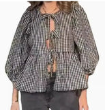 Women's Clothing New Fashion Loose Long-Sleeved Plaid Love With Shirt