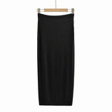 New Summer Navel Exposed Short Style Flat Belt Vest High Waist Elastic Tight Bag Hip Skirt Suit-Outfit
