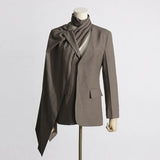 Toloer Shawl Small Suit Autumn 2024 New Fashion Casual Advanced Sense Hollow Suit Jacket Coat Female-Outfit