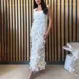 Temperament Famous Wind Dress Woman 2025 Summer New Fashion Embroidery Butterfly Splicing Design Sense Slinggeed Long