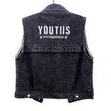 A Large Number Of Summer New Versatile Embroidered Denim Vest Female Short Style Net Red Vest Vest Jacket Jacket-Outfit