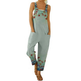 Slouchy Retro Abstract Print Overalls