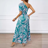 Women's Clothing 2026 Summer New Sexy Collar Print Bohemian Seaside Holiday Dress